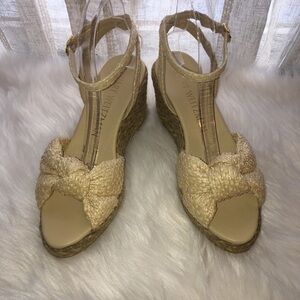 Stuart Weitzman Knot Espadrille Wedge Heels Sz 7B